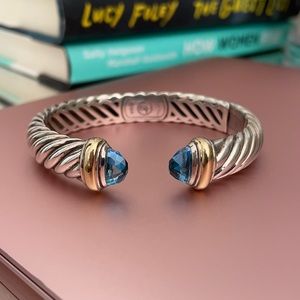 David Yurman Blue Topaz Cable Bracelet